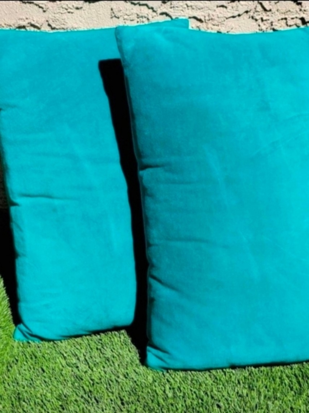 Teal Outdoor Throw Pillow Pair - Unbranded